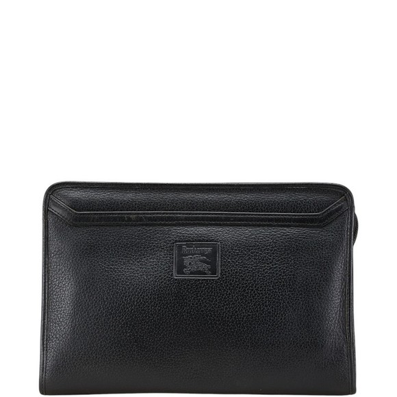 Burberry Nova Check Shadow Horse Clutch Bag in Black Leather for Women - Picture 1 of 11